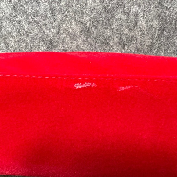 Victoria's Secret Velvet Bow Clutch Wristlet Glam Makeup Bag Red - Picture 5 of 13